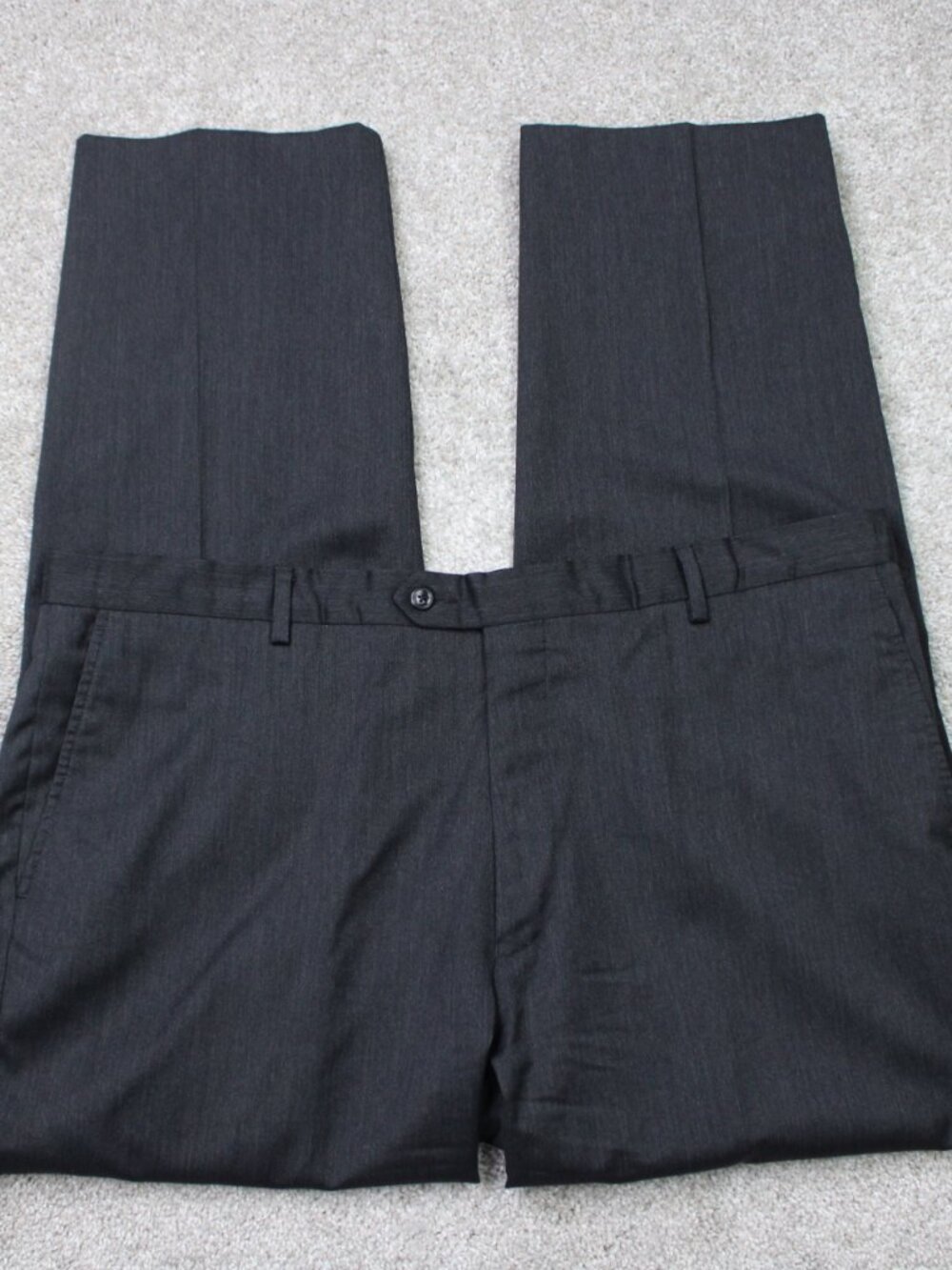 Jos. A. Bank Pants Mens 40x30 Gray Signature Tailored Fi1t 00% Wool Flat Front